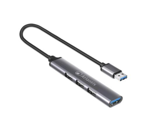 ATLANTIS P014-UH313 MINI HUB USB 3.0 1xUSB3.0 3xUSB2.0 Alluminio